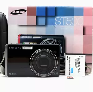 Samsung ST500 12.2MP Compact Digital Camera Black Tested Boxed Complete Kit - Picture 1 of 19