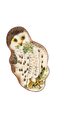 Plato para servir Nathalie Lete Snowy Owl Anthropologie Navidad Invierno Plato Foto 1 de 4