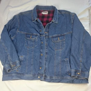 WRANGLER robusto vintage RJK32AN cotone flanella denim cappotto camionista giacca uomo 5XL - Foto 1 di 9
