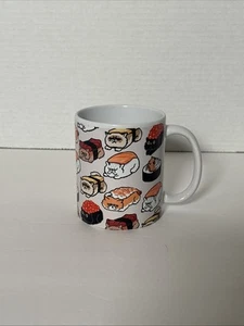 Vintage Sushi Cat Kitten Feline Kitty Coffee Tea Mug Ceramic Society6 - Imagen 1 de 4