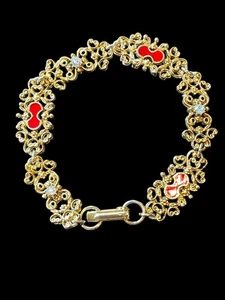 "Brazalete vintage Florenza victoriano renacimiento tono oro 6,5""" - Imagen 1 de 8