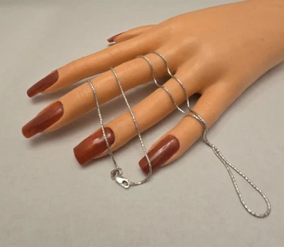 "Cadena serpiente corte diamante oro blanco 14 quilates tamaño 20"" largo - 4,82 g" Foto 1 de 4