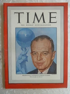 TIME MAGAZINE - August 25 1947 - Harold Stassen - Picture 1 of 2