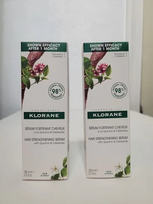 2 X Klorane Anti-hair Loss Serum with Quinine & Edelweiss 100 ml Made in France. - Image 1 of 4