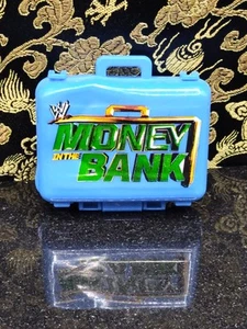 WWE MITB Money In The Bank Briefcase Dented Big Logo Mattel Accessory Blue - Picture 1 of 8