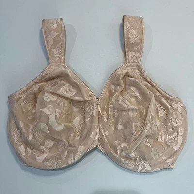 Sujetador figura completa de encaje floral beige Wacoal 34H confort 85567 ajustable delicado Foto 1 de 4