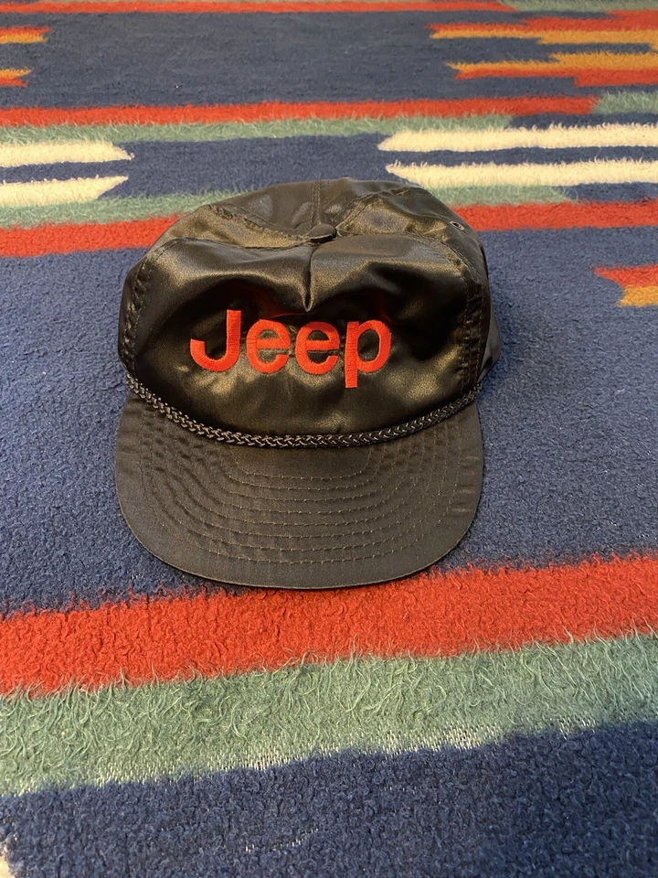 Gorra Jeep vintage correa trasera negra años 80 90 nailon con cable camionero limpia Foto 1 de 4