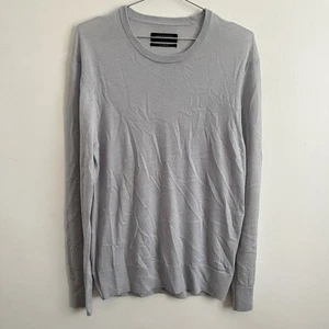 AllSaints Lang Merino Crew Sweater Jumper 100% Merino Wool Light Blue - Medium M - Picture 1 of 13