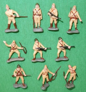Lote de 10 soldados japoneses miniatura Ho Sands of Iwo Jima 1960 Marx Segunda Guerra Mundial - Imagen 1 de 3