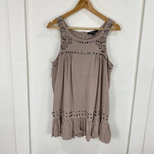 Top donna Nine West tunica marrone medio impreziosita paillettes perline - difetto country - Foto 1 di 12
