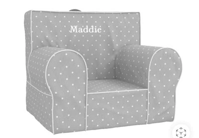 Funda Pottery Barn Kids My First Chair Gris Punto Blanco Personalizada Foto 1 de 3