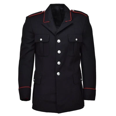 Giacca militare italiana originale carabinieri nera con righe rosse - Immagine 1 di 4
