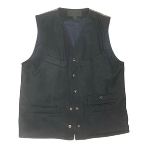 Filson Mackinaw Wool Vest Black Size M Made in USA Vintage Style Hunting - Picture 1 of 3