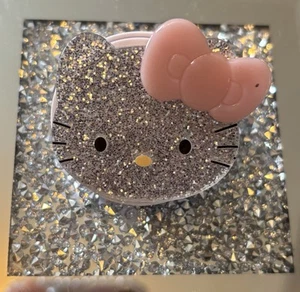 3D Silver Hello Kitty Folding Phone Stand And Grip With-sticky Pad Attachment - Picture 1 of 4