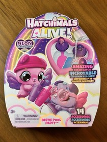 Hatchimals Alive - Bestie Pool Party Neon Rainbow w/ 14 Accessories New-in-Box!