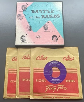 Battle Of The Bands 3 x 7” Vinyl Records Kenton, Goodman, Gillespie USA - Image 1 of 4