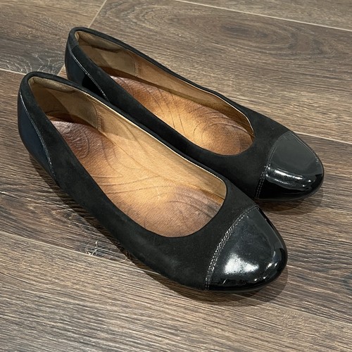 Mocassino Clarks Indigo 63107 nero vernice pelle scamosciata donna taglia US 8 5