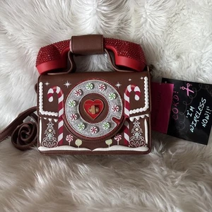 Bolsa para teléfono Betsey Johnson Kitsch pan de jengibre marrón nueva con etiquetas - Imagen 1 de 7