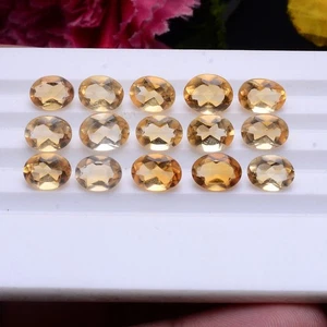 VVS 16 Pcs Natural Citrine 7mm-8mm Oval Cut Dazzling Huge Loose Gemstones Lot - Picture 1 of 10