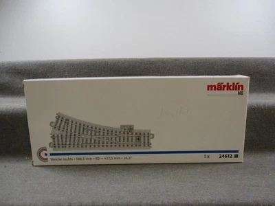 Märklin Track H0 24612 Switch Right 188.3 mm R2 = 437.5 mm 24.3° in Original Packaging 2 - Image 1 of 3