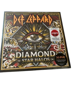 Def Leppard Diamond Star Halos 2LP Limited Edition Yellow/Red Vinyl Tarot Litho - Imagem 1 de 2