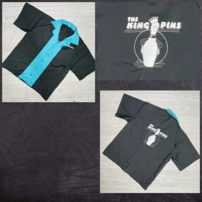 Foro Novedad’s Azul y Negro He Kingpins Camisa de Bolos Disfraz Halloween Med Foto 1 de 4