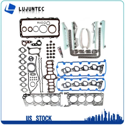 Juego completo de juntas para Ford Expedition 1997 1998 1999 4,6 L kit de cadena de distribución Foto 1 de 4