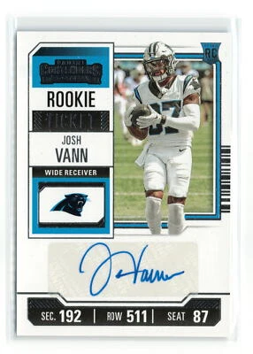 JOSH VANN #167 RC 2023 PANINI CONTENDERS PANTHERS ROOKIE TICKET AUTO - Image 1 of 2