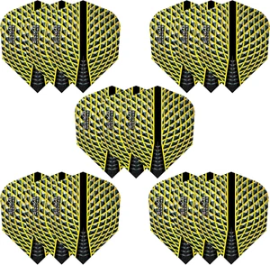 5 Sets (15) Dart Flights Harrows Silika - Standard Shape - Extra Strong - Yellow - Picture 1 of 4