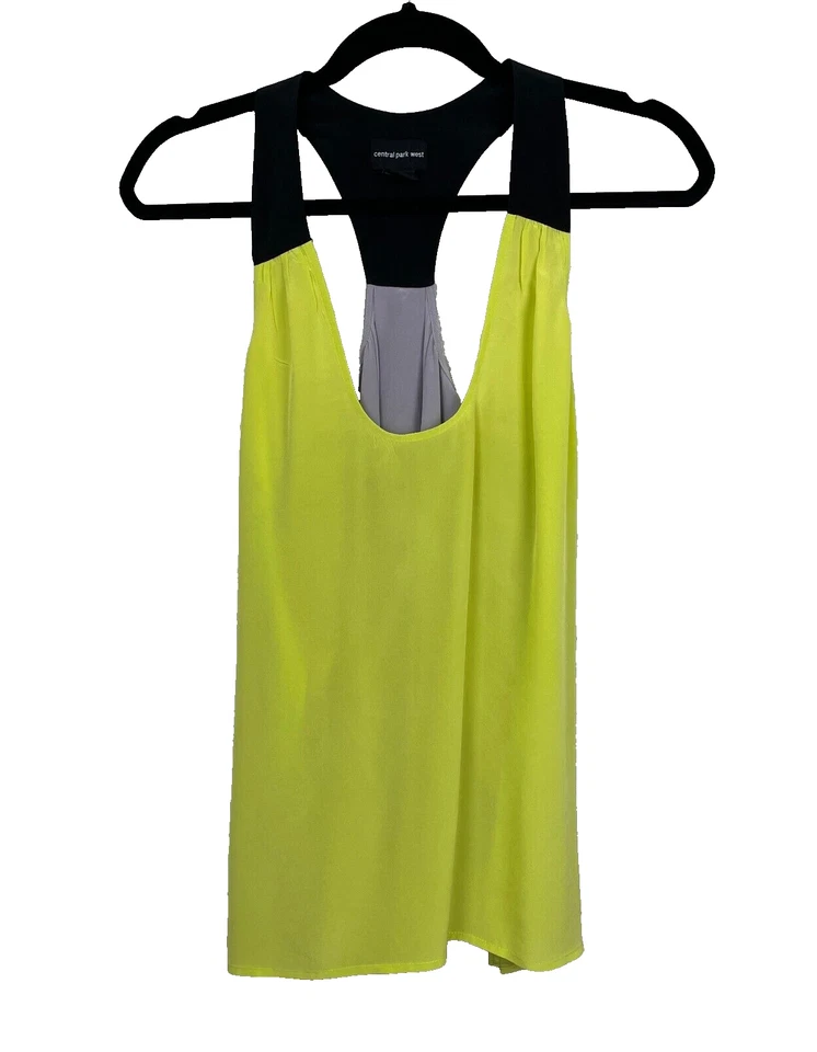 Blusa sin mangas informal sin mangas sin mangas de seda sin mangas Central Park West Top para mujer Foto 1 de 4