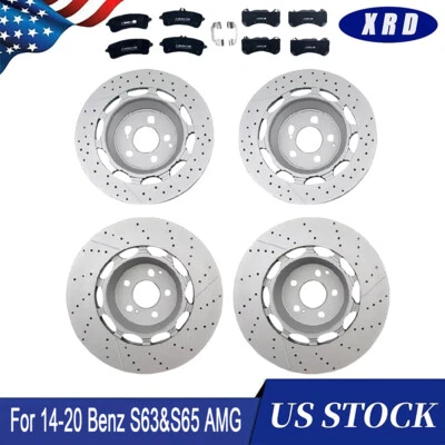 For 14-20 Benz S63&S65 AMG Front&Rear Brake Pads & Rotors 2224232012 2224212612 Foto 1 de 4