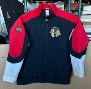 Vintage Chicago Blackhawks Puffer Jacket Men's Size Large Apex One - Picture 1 of 16