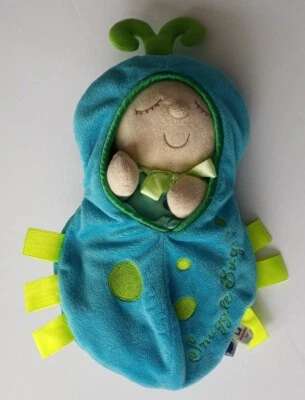Juguete Manhattan 2008 Snuggle Bug muñeca bebé azul peluche extraíble con cápsula Foto 1 de 4