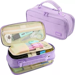 Custodia per matita, sacchetto per penna grande capacità, scatola di cancelleria borsa per trucco studente scolastico - Foto 1 di 7