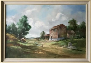 CORNISH FARMYARD Jack R Mould (1925-1998) PINTURA AL ÓLEO ANTIGUA ORIGINAL DE COLECCIÓN - Imagen 1 de 11