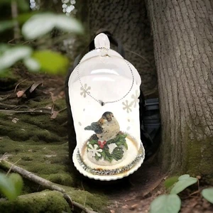 Expositor de adorno de pájaro con cúpula de - Imagen 1 de 7