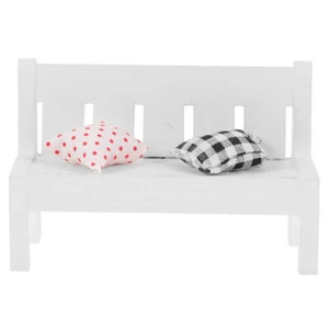 3 PCS White Wooden Double Chair Dollhouse Garden Accessories Mini Home Decor - Picture 1 of 12
