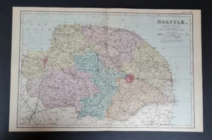 Large antique (1881) Ordnance Survey map - Norfolk - Picture 1 of 14