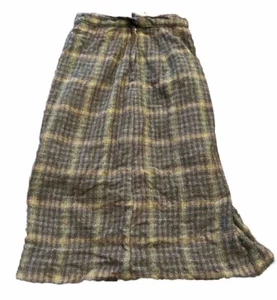 Vintage 50s 60s 70s Tweed Wool Skirt Sz Small Youth Plaid Schoolgirl Catholic - Picture 1 of 7