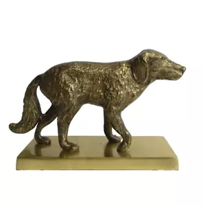 Pottery Barn Heavy Brass Dog Golden Retriever Statue Figurine - Picture 1 of 9