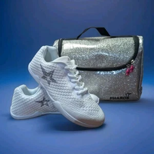 Neu Pharos Liteknit Aerial Cheer Damenschuhe Größe 7 mit Tasche zusätzliche Innensohle weiß - Bild 1 von 17