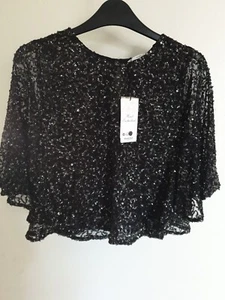 Mango Suit handbestickte Bluse blau XS Ref DC 8+9 - Bild 1 von 3