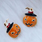  1Pair Halloween Ear Stud Pumpkin Pattern Creative Earrings for Party Daily Wear