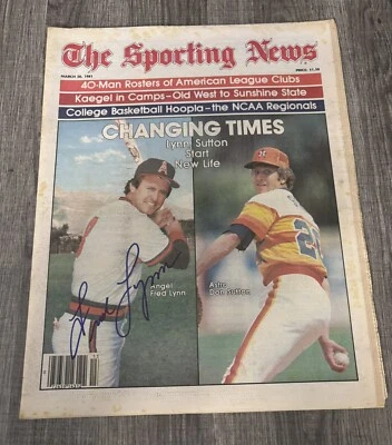 Fred Lynn Signed Autographed 1981  Sporting News CALIFORNIA ANGELS - Image 1 of 2