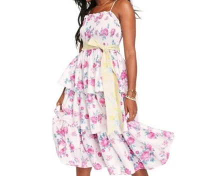 Vestido midi LoveShackFancy Target Elise con volantes, talla S Foto 1 de 4