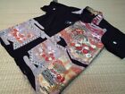 Vintage Japan Kimono Remake Hawaiian Aloha Shirt Silk Rare S #00182 New