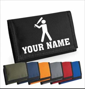 Childs Wallet Personalised Baseball Wallet Girls Boys Wallet Purse Card Coin - Picture 1 of 13