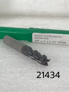 4 Flutes 3/8" x 3/8" x 1" x 2-1/2" TiAlN CGC Tungsten Carbide EndMill NEW - Picture 1 of 6