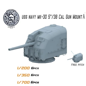 High-Precision 1:200/350/700 US Navy MK30 5"/38 cal 127mm Naval Gun Model Kit - Picture 1 of 1