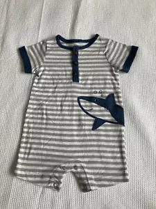 Just One You Baby Boy Shark Romper 6-9M - Picture 1 of 2